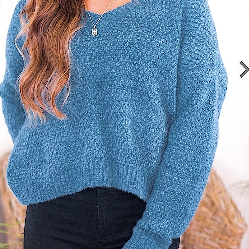 🍒BOGO50%🍒 🆕💙DOUBLE ZERO: BLUE Round Neck Knit Sweater LARGE
